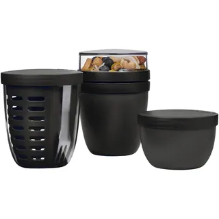 Mepal Ellipse schwarz 21,4 x 10,6 x 19,8 cm 0,2 l 3-teiliges Set