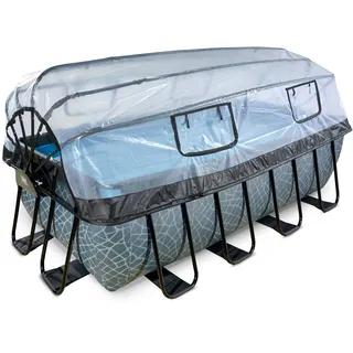 EXIT TOYS Stone Pool 400 x 200 x 122 cm inkl. Sandfilterpumpe + Abdeckung