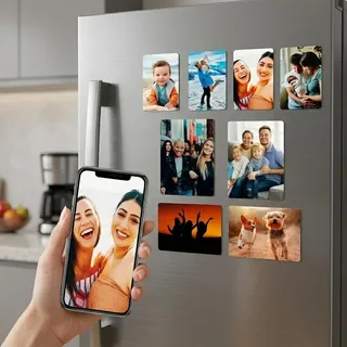 Dekopix Personalisierter Fotomagnet. Kühlschrankmagnet selbst gestalten. Dünne, Flexible Magnete (12 Fotomagnete, 5x7,5 cm)