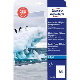 Avery Zweckform Fotopapier 2556-20 DIN A4 hochglänzend 250 g/m2 20 Blatt