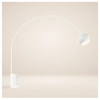 s.luce Stehlampe Ball Bogenlampe mit Marmorfuß modern Weiß weiß