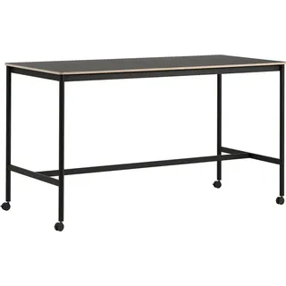 Base Tisch mit Rollen 85 x 190 x 105 cm schwarz Linoleum schwarze Beine