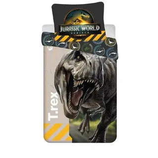 Jurassic World Kinderbettwäsche Jurassic World T-Rex Bettwäschebezug 140x200 cm, 70x90 cm blau