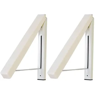 2 Stücke Kleiderbügelhalter Klappbar, Wand Kleiderstände, Einziehbarer Wandmontage Kleiderlüfter Aluminium Wäscheständer Faltbarer Balkon Kleiderstange zum Organisation der Wäscherei und Aufbewahrung