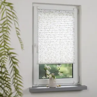 LIEDECO Klemmfix Plissee, weiß/beige, verspannt - weiss