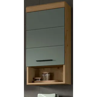 inn.furn Hängeschrank Salbei grün, Eiche 37 x 79 cm, Badschrank hängend