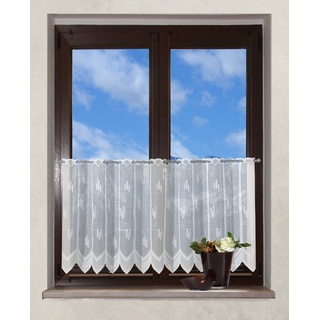 Scheibengardine »Isabelle«, VHG, Stangendurchzug (1 St), transparent, Jacquard weiß 90 cm x 75 cm