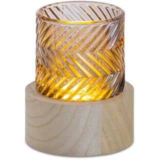 Deko - Leuchte LED Glas Braun
