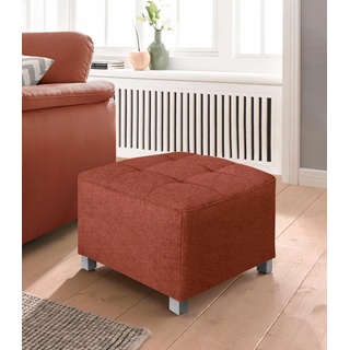 Hocker SIT&MORE Gr. B/H/T: 58 cm x 43 cm x 58 cm, Luxus-Microfaser, orange (terra) Polsterhocker Hocker