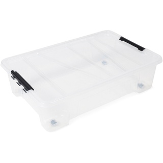 Unterbettbox Rollbox Aufbewahrungsbox  mit Deckel 25L Spielzeugkiste Box Rollen
