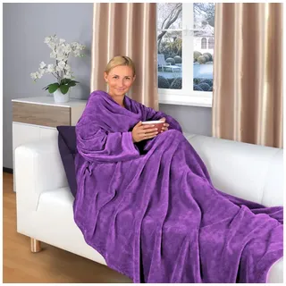 Wohndecke Kuscheldecke Arm (V), Gräfenstayn, warme Ärmeldecke - TV Decke zum Anziehen - 200x150 cm lila lila 150 cm x 200 cm