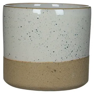 Mica Decorations Übertopf rund Lago  (Außenmaß  (Ø x H): 20,5 x 18 cm, Keramik, Weiß/Braun)