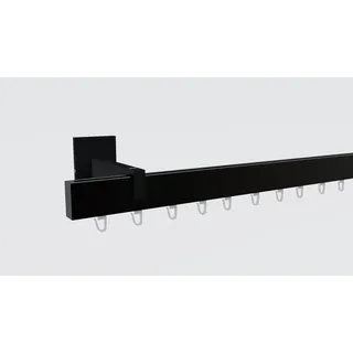 INDEKO Gardinenstange Paneelwagen 1-läufig Ø 0 mm 350 cm Schwarz