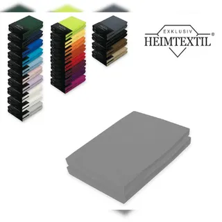 EXKLUSIV HEIMTEXTIL Spannbettlaken Jersey 180 - 200 x 200 cm grau 2 St.