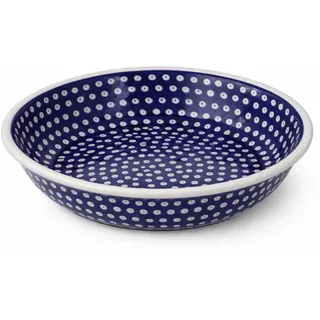 Bunzlauer keramik Obstschale Ø33,2 x 7,6 cm – Große flache Schüssel für Frühstück, Brot & Tischdekoration (Dekor 42)