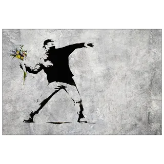 1art1 Banksy Poster Der Blumenwerfer, Graffiti Streetart Plakat | Bild 91x61 cm