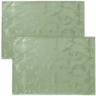 Erwin Müller Platzset Tischset "Greven" 2er-Pack, abwaschbar Uni grün