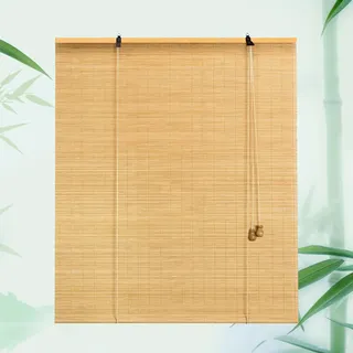 JFOZDM Individuelle Bambusrollo, Bambus Rollo, Bambusrollo Aussenbereich, Aussenrollos Wetterfest, Sonnenschutz/Filterlicht/Sichtschutz, Rollo Bambus für Hofgarten, Balkon, Terrasse, Außenbereiche