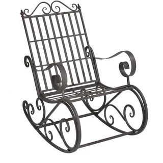[en.casa] Schaukelstuhl Geraldton Metall 92 x 59 x 90 cm Grün