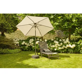 SIENA GARDEN Savona Liege, anthrazit matt, Alu/Ranotex, 197x76,5x106 cm, mit Teak-Armlehnen, verstellbar