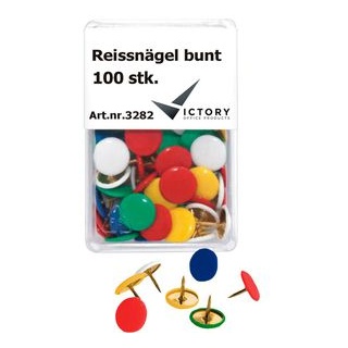 Böttcher-AG Reißzwecken farbig sortiert, 100 Stück