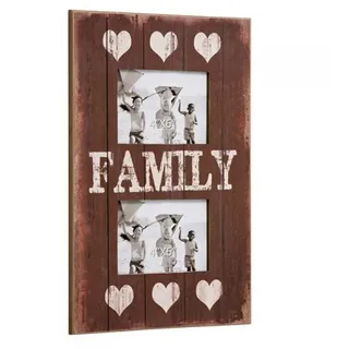LebensWohnArt Bilderrahmen Multi Fotorahmen FAMILY Bilderrahmen 27x37cm Braun
