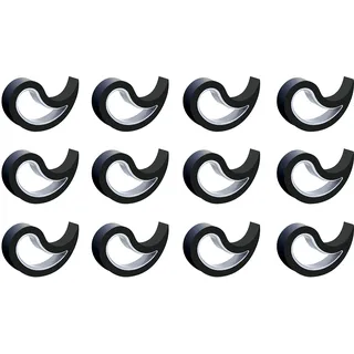 Stoppy, Stoppi, Fensterstopper, Türstopper, Türkeil, Türhaken, Fensterklammer, 12er Set (erhältlich in 4 Variationen) (Schwarz)