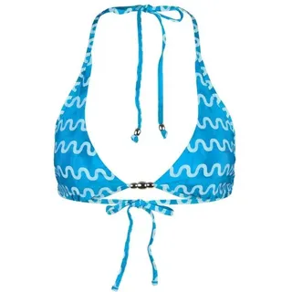 Seafolly - Women's Soundwave Longline Halter Bra - Bikini-Top Gr 32 blau/weiß