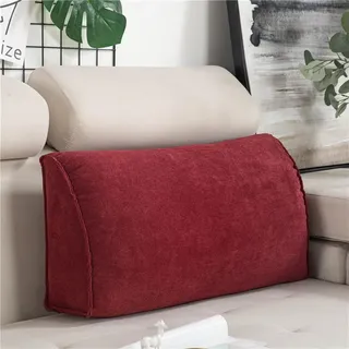 YOUGANG Sofakissen, 70 x 35 x 17 cm, großes Sofa-Rückenkissen, Keilkissen, Lendenwirbelstützkissen, dreieckiges Kopfteil mit abnehmbarem Bezug, Rot