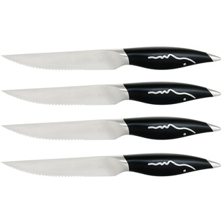 Knifesharks Premium Steakmesser 4-teiliges Set, Steak Knife, Japanischer Stahl, gezahntes geschmiedetes feines Steakmesserset, rasiermesserscharf