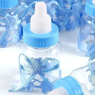 12 Babyflaschen-Gutscheinboxen Für Taufe Geburt Babyflasche Blau