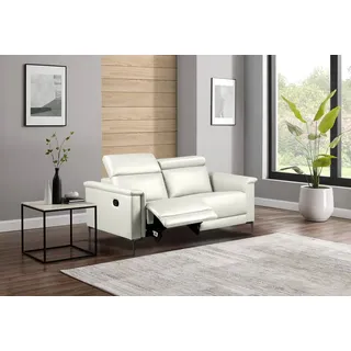 OTTO home 2-Sitzer LUND Lederoptik, 160 cm, mit Relaxfunktion und Kopfteilverstellung, manuell od. elektrisch (m.USB-C), Federkern weiß