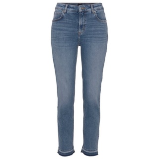 BOSS ORANGE 5-Pocket-Jeans Jackie Mid Rise Mid Waist, mittlere Leibhöhe Premium Denim Jeans mit BOSS Leder-Badge blau