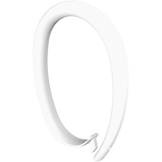 Flairdeco Duschvorhangringe oval verschließbar, Plastik, Weiß, 65/49 mm, 12 Stück