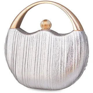 CORIOS Damen Abendtasche Glitzer Henkeltasche Funkelnd Clutch Tasche Hochzeit Brautbörse Schultertasche Glänzend Umhängetasche Cocktail Party Abschlussball Tasche für Frauen Silber