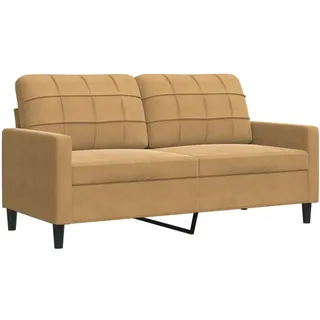 vidaXL Couch Samt 2-Sitzer Braun