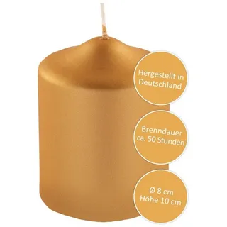Fink Stumpenkerze FINK Stumpenkerze Candle - gold - H. 10cm x D. cm (1 Stück)