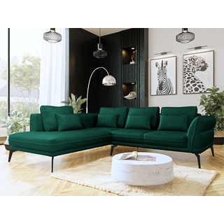 Mirjan24 Ecksofa Zurich, mit Schlaffunktion, Polsterecke Sofa, Couchgarnitur, Loft L-Form grün