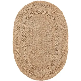 Teppich Kamala, benuta, oval, Höhe: 6 mm, Kunstfaser, Berber, Ethno-Style, Wohnzimmer beige
