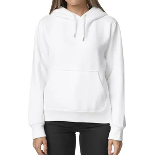 Smith & Solo Hoodie Damen – Kapuzenpullover Frauen Baumwolle Long, mit Kapuze Pullover Sweatshirt Rundhals, Slim Fit Freizeit Sport Langarmshirt, Hoodies Training - Pulli Streetwear Weiß XXL - XXL
