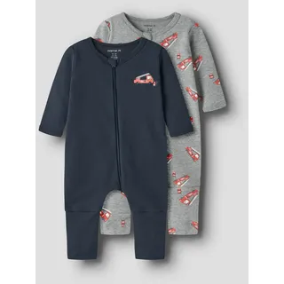 NAME IT Schlafanzug NAME IT "NBMNIGHTSUIT 2P ZIP FF FIRETRUCK NOOS", Jungen, Gr.