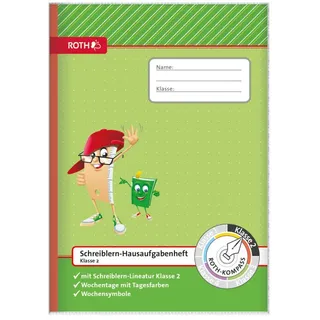 ROTH Hausaufgabenheft Kompass 2. Klasse liniert DIN A4 ohne Rand, 48 Blatt, 1 St.