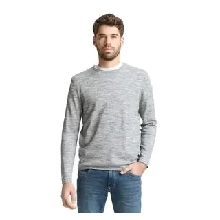 Tom Tailor Regular Fit Strickpullover aus Baumwoll-Mix Modell Space dye', Mittelgrau Melange, M