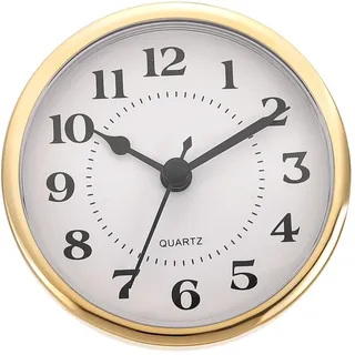 PATIKIL 90mm Quarz Uhrwerk Wanduhr, Stille Arabische Ziffern Kaminuhren, Ersatz für Tischuhr, Stehuhr, Standuhr (Goldton/Weiß Stil 5)