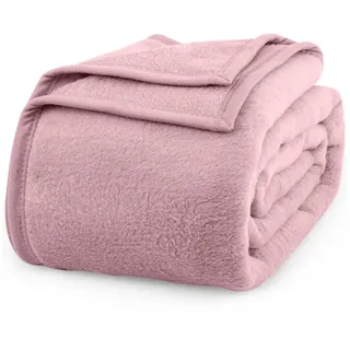 Wohndecke Wohndecke aus Baumwolle - Kuscheldecke, Baumwolldecke -, Laynenburg, Decke als Sofa-decke, Couchdecke, Wolldecke aus Baumwollmix rosa 220 cm x 240 cm