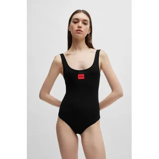 Hugo Body BODYSUIT RED LABEL mit rotem Logoaufnäher schwarz XS (34)