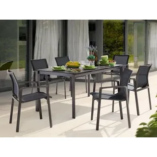 Sieger Bozen Gartenmöbel-Set, Aluminium eisengrau, 8-teilig