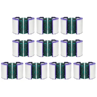 Trade-Shop Ersatzfilter HEPA Filter 10x passend für Dyson HP04 TP04 DP04 Pure Cool, Zubehör für 969048-03 969048-01 968707-05 968707-04 968708-05 968708-04, inkl. Aktivkohlefilter / passend für Turm-Luftreiniger, -Ventilatoren