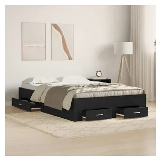 vidaXL Rustikales Bett 120 x 200 cm Schwarz