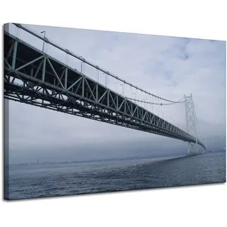Leinwanddruck Architektur Brücke Japan 120x80 Asien Meer Im Nebel